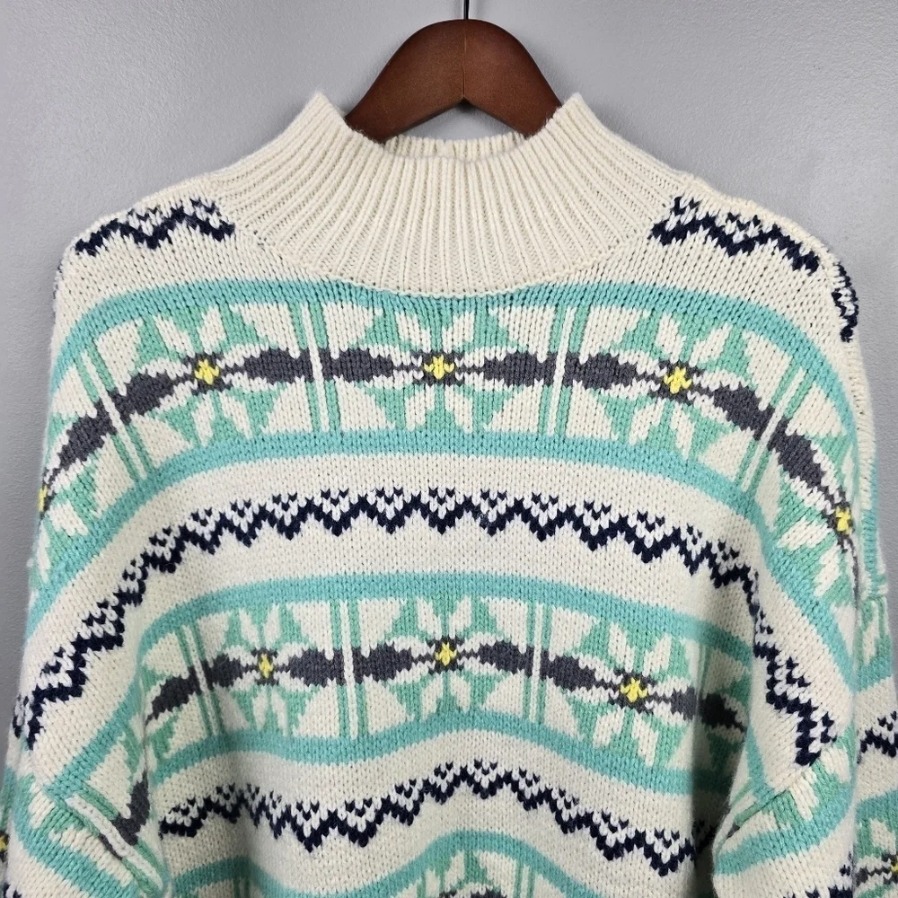 AMERICAN EAGLE Vintage Oversized Knit‎ Chunky Funnel Neck Sweater Women Sz M